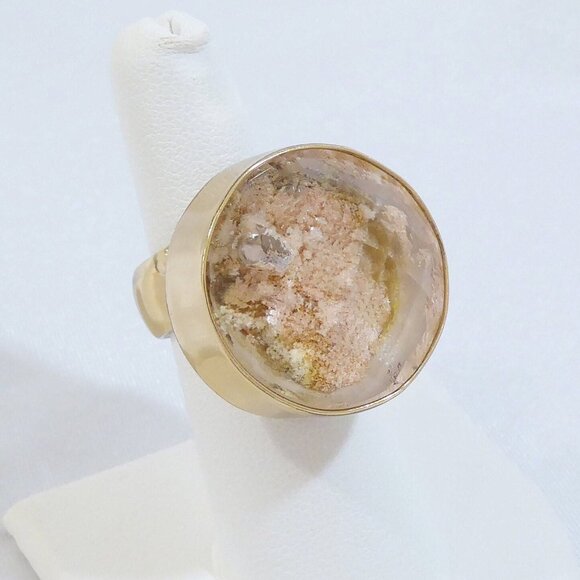 Charles Albert Jewelry - RARE - Charles Albert Lodolite Quartz Ring - vintage